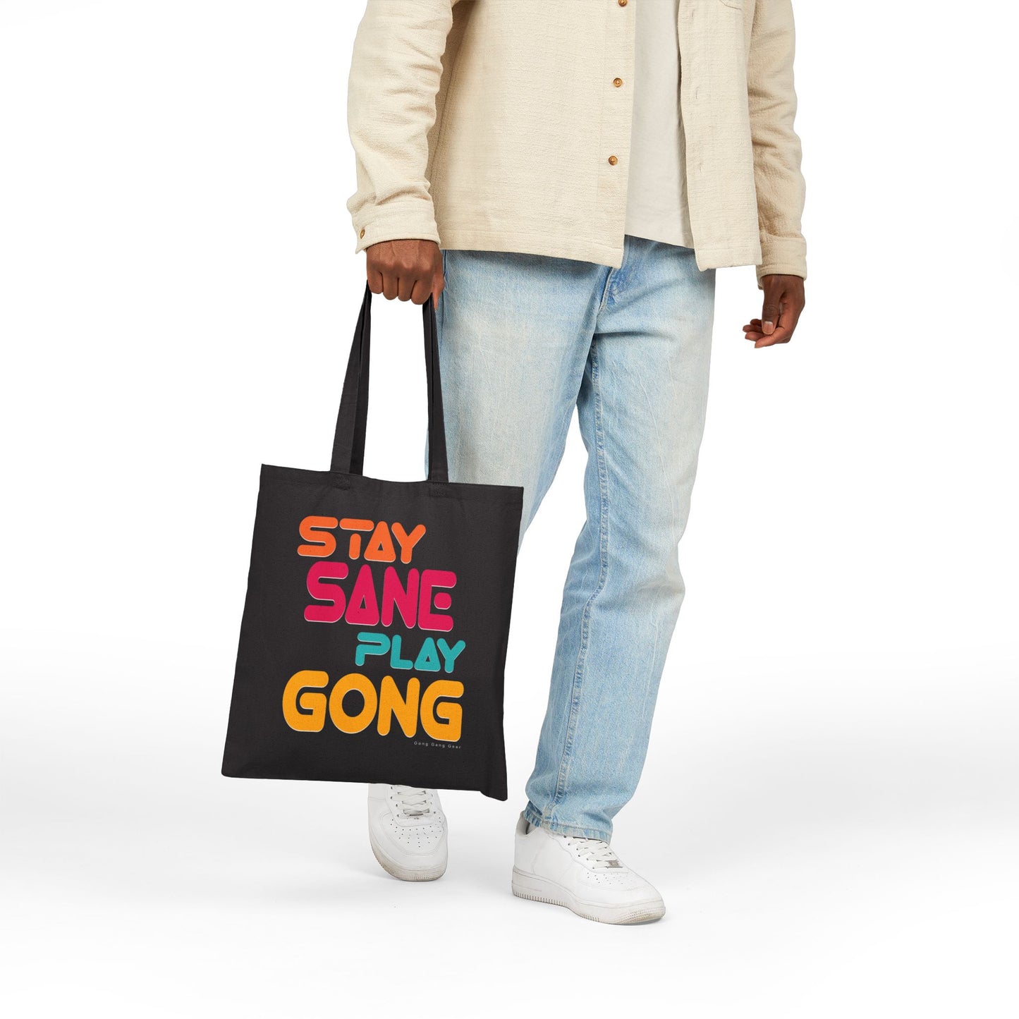 STAY SANE PLAY GONG (Canvas Tote Bag)
