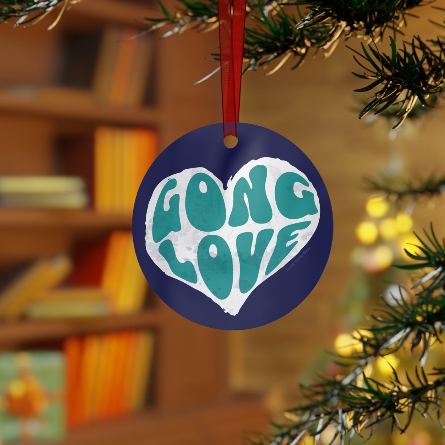 GONG LOVE HEART - NAVY (Metal Ornament)