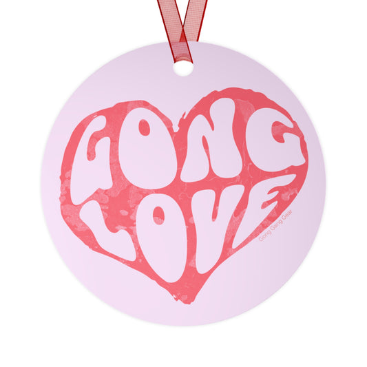 GONG LOVE HEART - PINK (Metal Ornament)